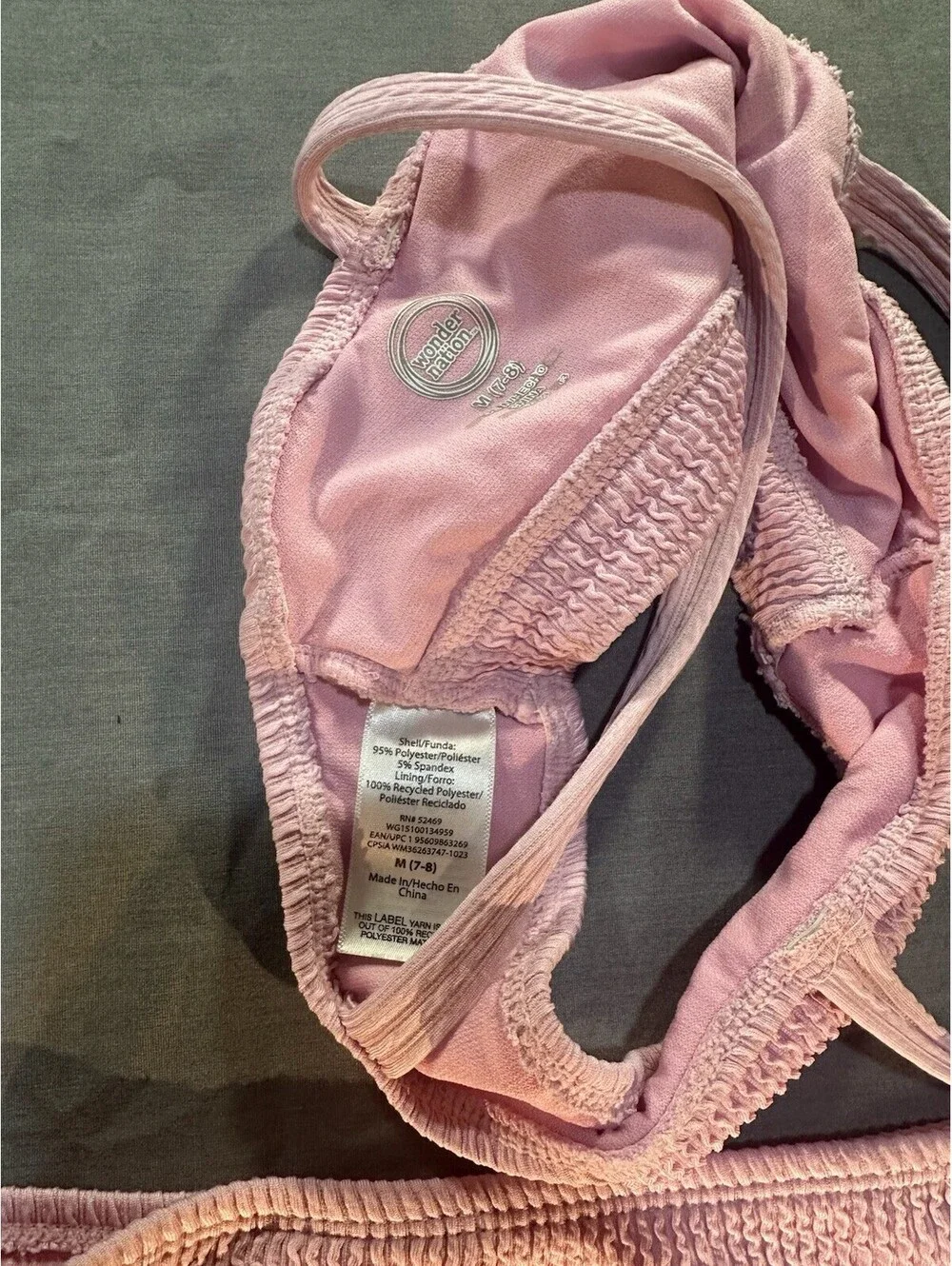 Girls Wonder Nation 2 Piece Pink Bathing Suit  M 7-8